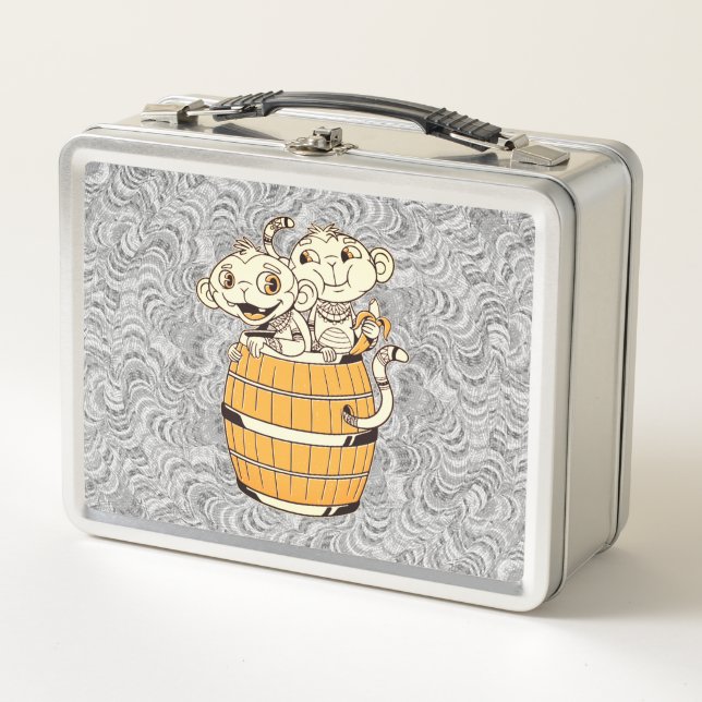 Funny Baby Monkeys Metall Brotdose (Vorderseite)