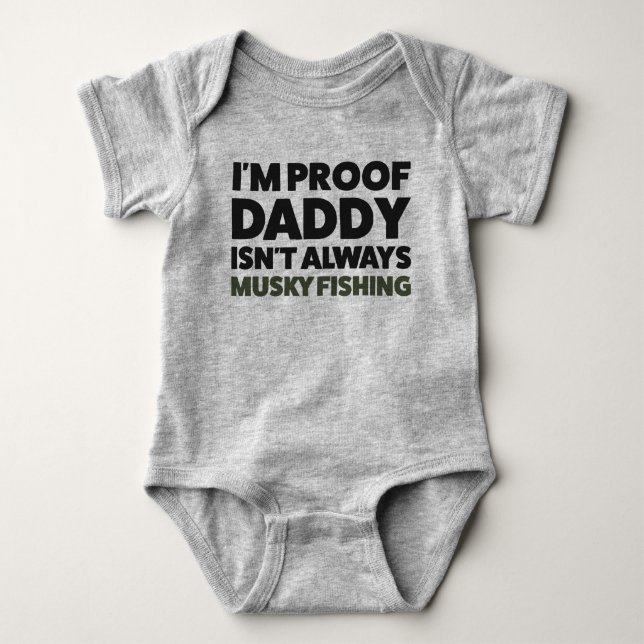 Funny Baby Musky Fischen Jersey Bodysuit Shirt (Vorderseite)