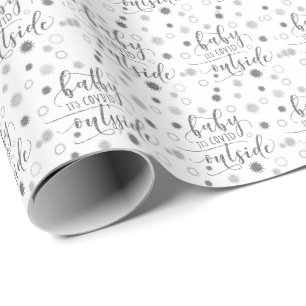 Funny BABY SEIN GEDECKTER AUSSERHALB Silber Glitze Geschenkpapier