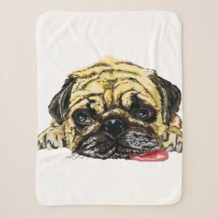 Funny Baby Sherpa Blanket Mops Dog - Ihre Farben Sherpadecke