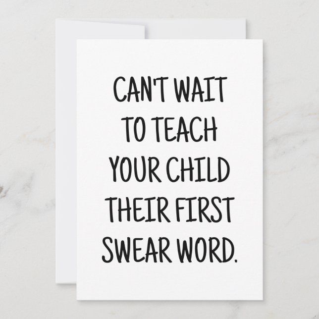 Funny Baby Shower Glückwunschs Card für Junge Mutt Einladung (Vorderseite)