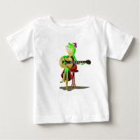 Funny Baby T - Shirt mit Frog Playing Guitar