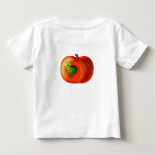 Funny Baby T - Shirt mit Happy Worm in Red Apple