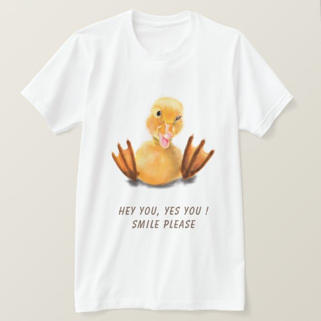 Funny Baby T - Shirt mit spielerischer Duck - Cust (Design vorne)