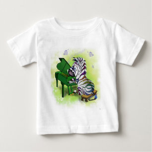 Funny Baby T - Shirt mit Zebra Piano Player