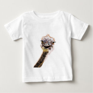 Funny Baby T - Shirt Playful Happy Ostrich - Läche