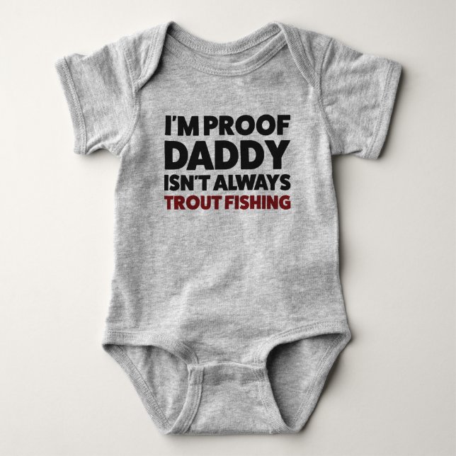 Funny Baby Trout Fischen Jersey Bodysuit Shirt (Vorderseite)