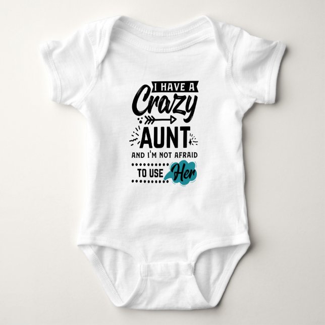 Funny baby verrückte Tante Baby Strampler (Vorderseite)
