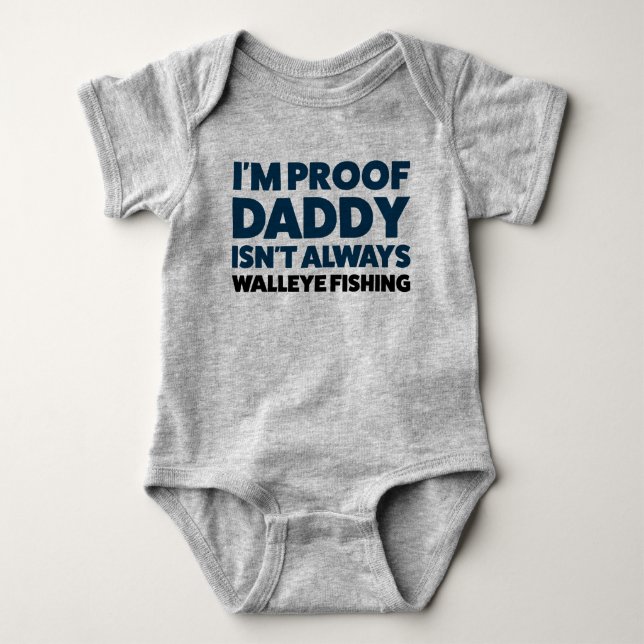 Funny Baby Walleye Fischen Jersey Bodysuit Shirt (Vorderseite)