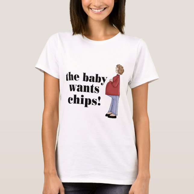 Funny Baby Will Chips Maternity T - Shirt (Vorderseite)