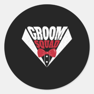 Funny Bachelor Party Groom Squad Stag Wedding Part Runder Aufkleber