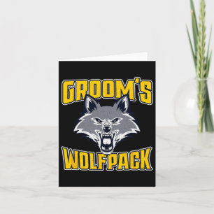 Funny Bachelor Party Groom's Wolfpack Wedding Part Karte