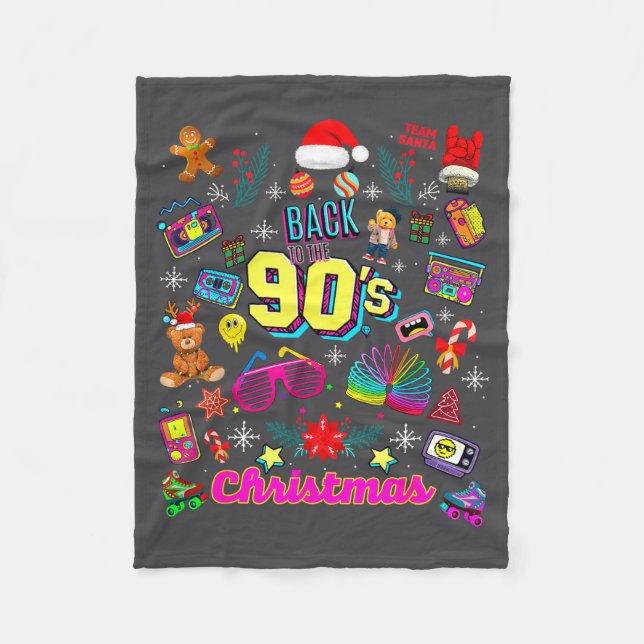 Funny Back To 90's Christmas Nostalgia Quotes Grap Fleecedecke (Vorderseite)