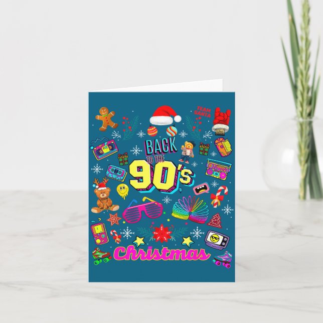 Funny Back To 90's Christmas Nostalgia Quotes Grap Karte (Vorderseite)