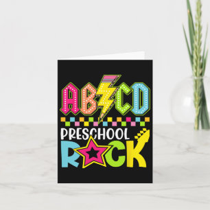 Funny Back to School Blitz Bolt Preschool Rock Karte