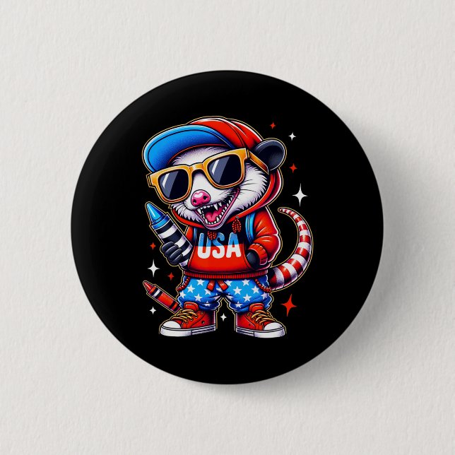 Funny Back to School Crayon Lehrer Hip Hop Obesitz Button (Vorderseite)