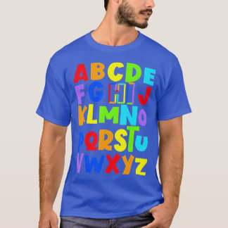 Funny Back to School Hi Alphabet Pre-K Kindergarte T-Shirt