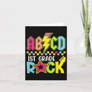 Funny Back to School Lightning Bolt 1st Grade Rock Karte