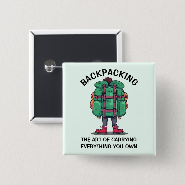 Funny Backpacking Button (Vorne & Hinten)