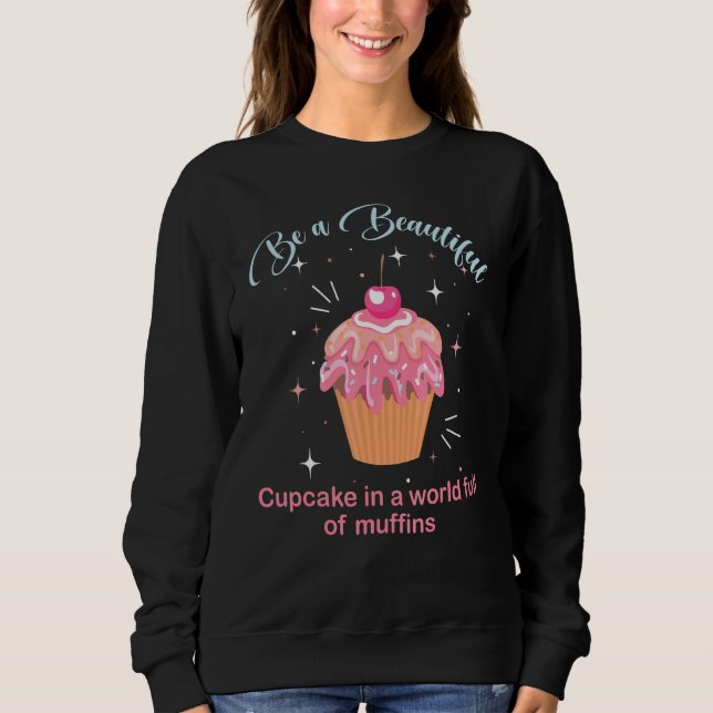 Funny Backquote Cupcake witzige Idee Sweatshirt (Vorderseite)