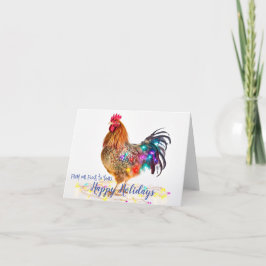 Funny Backyard Chickens Rooster Weihnachtsbeleucht Feiertagskarte