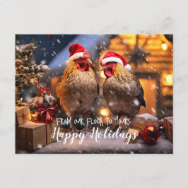 Funny Backyard Chickens Weihnachtsfeiertage Postkarte