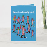 Funny Bacon Birthday Card Geschenk Karte<br><div class="desc">Der schöne Speck Geburtstagskarte ist ein einzigartiges Geschenk für Frauen,  Männer,  Unis,  Jugendliche,  Hipster und Leute,  die Lustiges Essen von zazzle.com/bostonsportstshirts* mögen.</div>