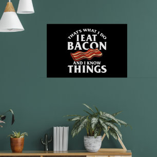 Funny Bacon Cured Pork Strips Fleisch Poster