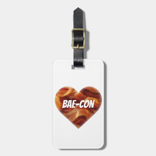 Funny Bacon Spaß Gepäckanhänger (Vorderseite vertikal)