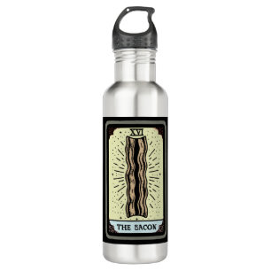 Funny Bacon Tarot Card Edelstahlflasche