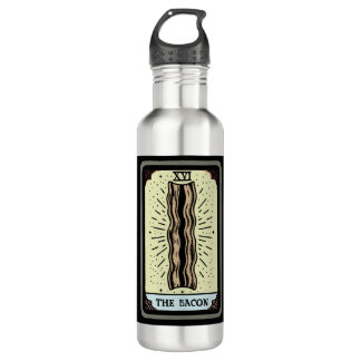 Funny Bacon Tarot Card Edelstahlflasche