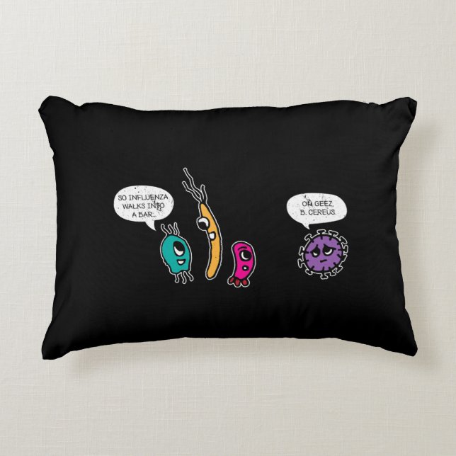 Funny Bacteria Pun Biology Science Biologe Dekokissen (Vorderseite)