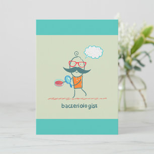 Funny Bacteriologist Scientist mit Big Mustache Einladung