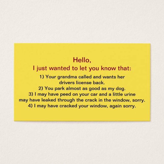 Funny Bad Driver Parking #3 (Vorderseite)