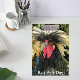 Funny Bad Hair Day Chicken Meme Klemmbrett
