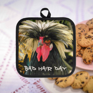 Funny Bad Hair Day Chicken Topflappen