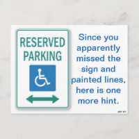 Funny Bad Parking Hinweis