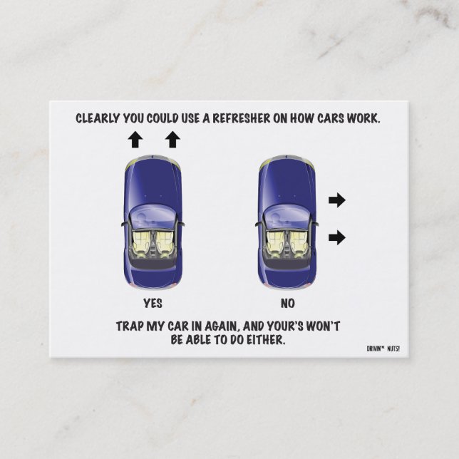 Funny Bad Parking Hinweis Visitenkarte (Vorderseite)