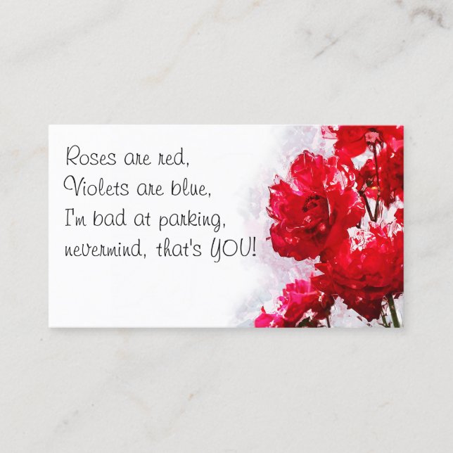Funny Bad Parking Hinweis Visitenkarte (Vorderseite)