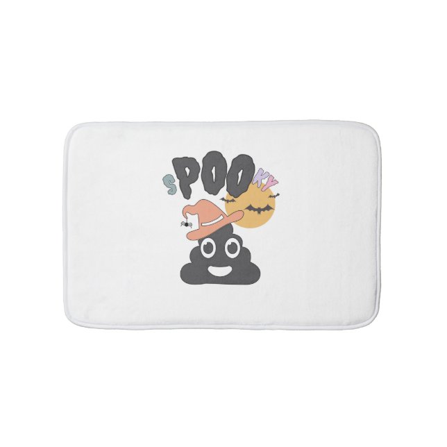 Funny Bad Spaß Halloween Spooky Poo Design Badematte (Vorderseite)