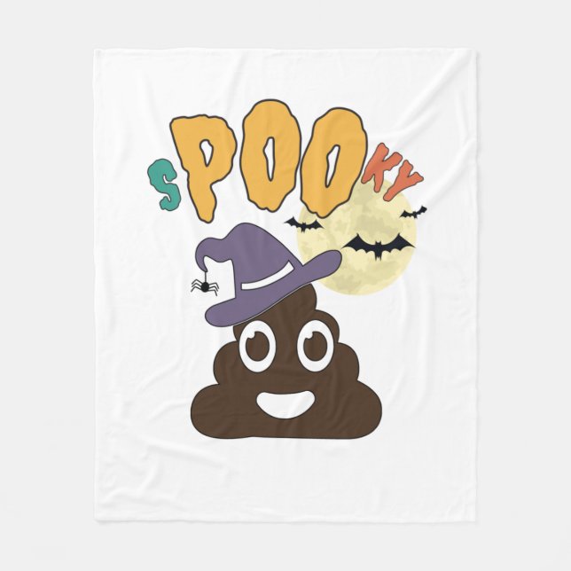 Funny Bad Spaß Halloween Spooky Poo Design Fleecedecke (Vorderseite)