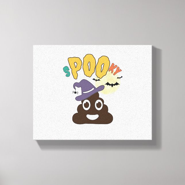 Funny Bad Spaß Halloween Spooky Poo Design Leinwanddruck (Vorderseite)