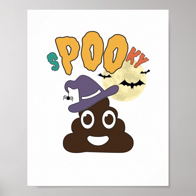 Funny Bad Spaß Halloween Spooky Poo Design Poster (Vorne)
