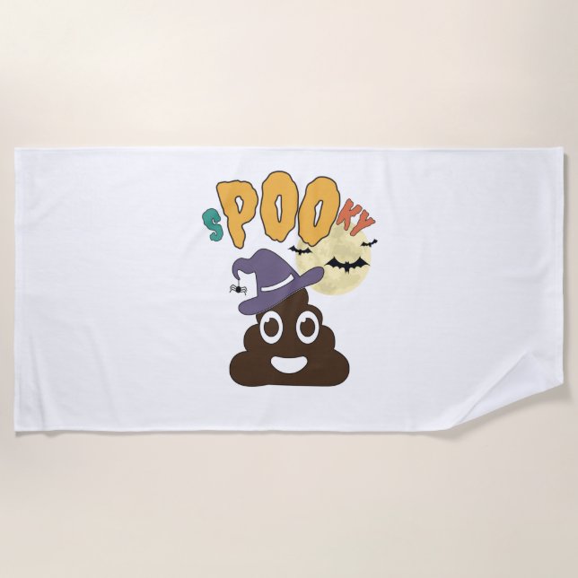 Funny Bad Spaß Halloween Spooky Poo Design Strandtuch (Vorderseite)