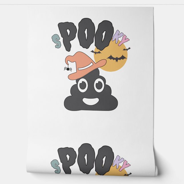 Funny Bad Spaß Halloween Spooky Poo Design Tapete (Abrollen)