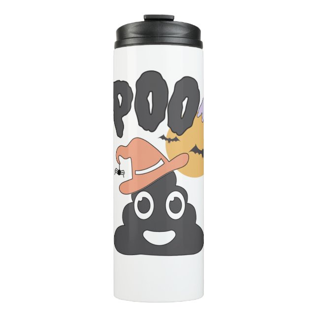 Funny Bad Spaß Halloween Spooky Poo Design Thermosbecher (Vorderseite)