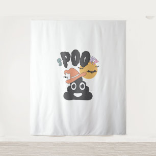 Funny Bad Spaß Halloween Spooky Poo Design Wandteppich