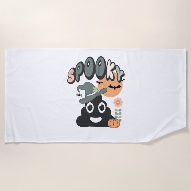 Funny Bad Spaß Niedlich Retro Halloween Spooky P Strandtuch (Vorderseite)