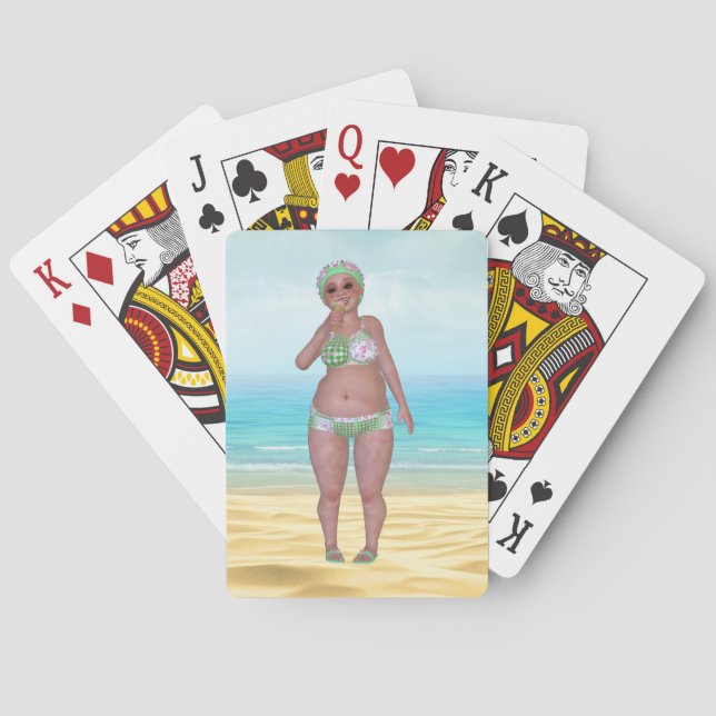 Funny Bade Beauty Beach Spielkarten (Rückseite)