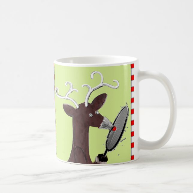 Funny Badminton Christmas Kaffeetasse (Rechts)